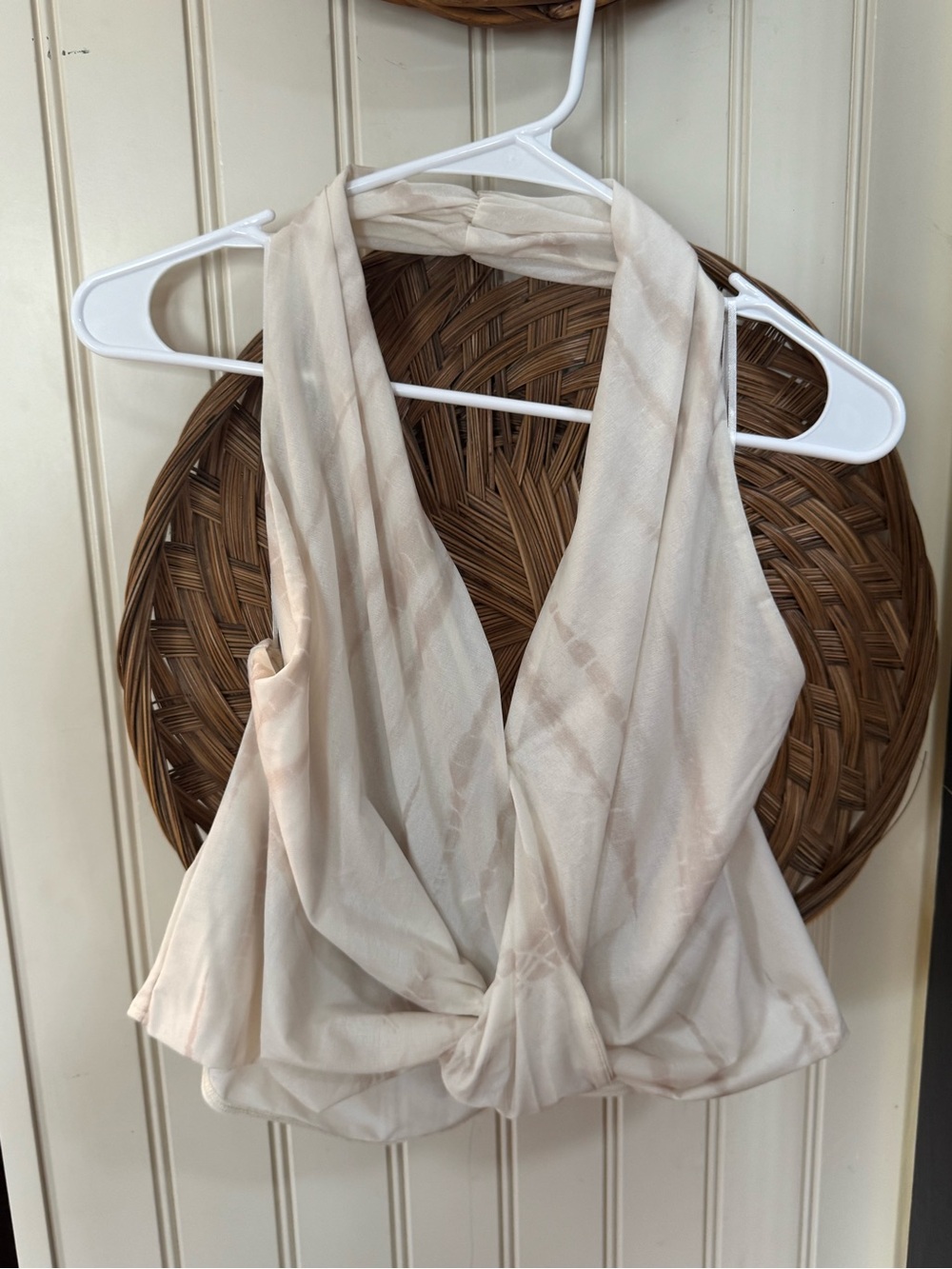 H&M Cream Draped Halter Knot Front Camisole